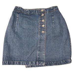 Vintage True Blue Button Down Jean Skirt